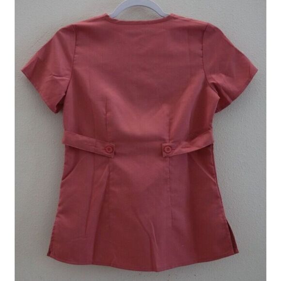 Grey’s Anatomy & Cherokee Womens Sz XXS Pink 3-Pocket Top & Gray Scrub Pants Set - Picture 12 of 15